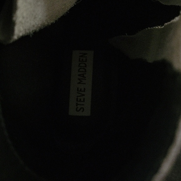 Steve Madden White Leather Combat Boots - Picture 3 of 5